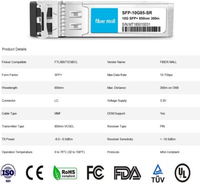 fibe mall SFP 10G LR for Cisco Meraki MA-SFP-10GB-LR 10GBASE-LR SFP+ 1310nm 10km DOM Transceiver Module wholesale