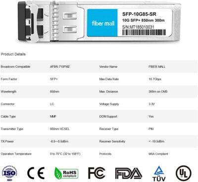 fibe mall SFP 10G LR for Cisco Meraki MA-SFP-10GB-LR 10GBASE-LR SFP+ 1310nm 10km DOM Transceiver Module wholesale