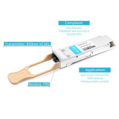 100G QSFP28 SR4 for Cisco QSFP-100G-SR4-S, 100GBASE-SR4 QSFP28 Optical Transceiver Module 850nm 100m DOM MTP/MPO DOM wholesale