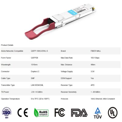 100G QSFP28 SR4 for Cisco QSFP-100G-SR4-S, 100GBASE-SR4 QSFP28 Optical Transceiver Module 850nm 100m DOM MTP/MPO DOM wholesale