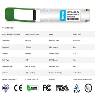 100G QSFP28 SR4 for Cisco QSFP-100G-SR4-S, 100GBASE-SR4 QSFP28 Optical Transceiver Module 850nm 100m DOM MTP/MPO DOM wholesale