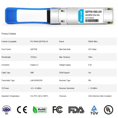 100G QSFP28 SR4 for Cisco QSFP-100G-SR4-S, 100GBASE-SR4 QSFP28 Optical Transceiver Module 850nm 100m DOM MTP/MPO DOM wholesale