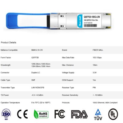 100G QSFP28 SR4 for Cisco QSFP-100G-SR4-S, 100GBASE-SR4 QSFP28 Optical Transceiver Module 850nm 100m DOM MTP/MPO DOM wholesale