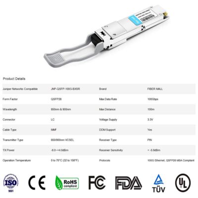 100G QSFP28 SR4 for Cisco QSFP-100G-SR4-S, 100GBASE-SR4 QSFP28 Optical Transceiver Module 850nm 100m DOM MTP/MPO DOM wholesale