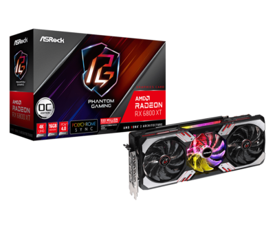 ASRock Radeon RX 6800 XT Phantom Gaming Graphics Card with 16GB GDDR6, AMD RDNA 2 (RX6800XT PGD 16GO) wholesale