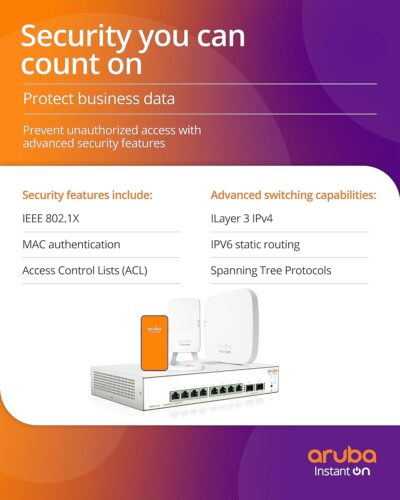 Aruba Instant On 1960 24-Port Gb Smart-Managed Layer 2+ Ethernet Switch with PoE (370W) | 24x 1G | 2X 10GBase-T + 2X SFP+ Uplink Ports | Stackable | US Cord (JL807A#ABA) wholesale