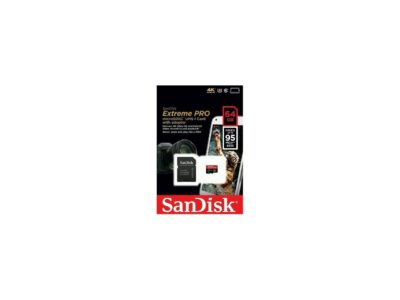 SanDisk 64GB Extreme PRO microSDXC UHS-I/U3 Class 10 Memory Card with Adapter, Speed Up to 95MB/s (SDSDQXP-064G-G46A) wholesale