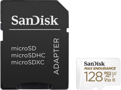SanDisk 128GB MAX ENDURANCE microSDXC, U3, V30, Memory Card with Adapter for Home Security Cameras and Dash Cams, Speed up to 100MB/s (SDSQQVR-128G-GN6IA) wholesale