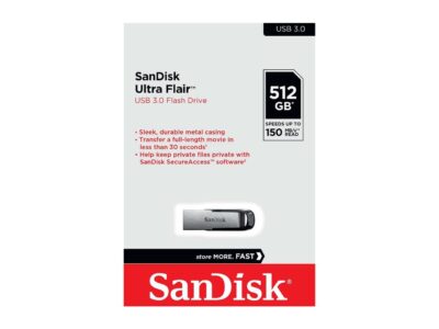 SanDisk 512GB Ultra Flair CZ73 USB 3.0 Flash Drive, Speed Up to 150MB/s (SDCZ73-512G-G46) wholesale