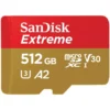 SanDisk 512GB Extreme microSDXC UHS-I/U3 A2 Micro SD Card with Adapter, Speed Up to 190MB/s (SDSQXAV-512G-GN6MA) wholesale