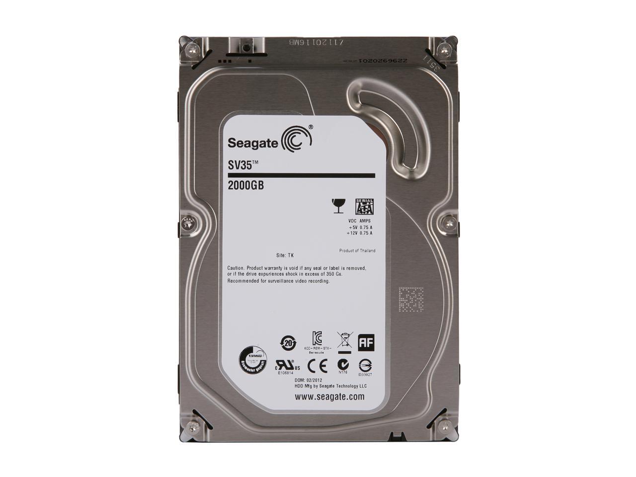 Seagate SV35.6 ST2000VX000 2TB 7200 RPM 64MB Cache SATA 6.0Gb/s 3.5" Surveillance Hard Drive Bare Drive - Image 2