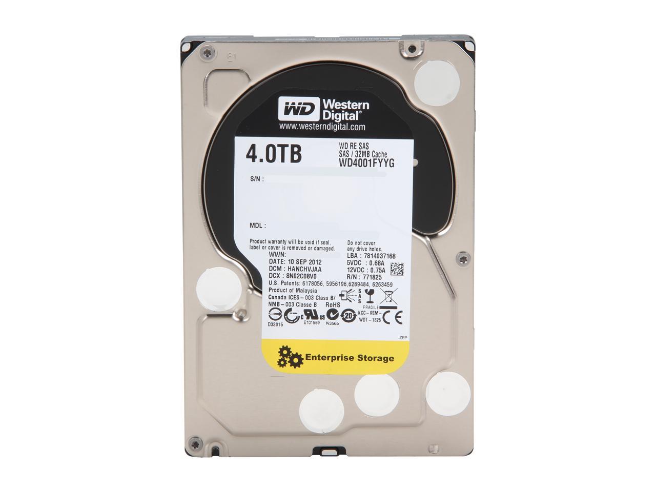 WD Re 4TB Datacenter Capacity Hard Disk Drive - 7200 RPM Class SAS 6Gb/s 32MB Cache 3.5 inch WD4001FYYG - Image 3