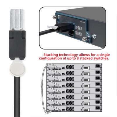 Stacking Cable for Cisco CAB-STK-E-0.5M FlexStack Cable, Compatible with Catalyst 2960-X and 2960-XR, Stack up to 8 switches, 0.5-m - Image 5