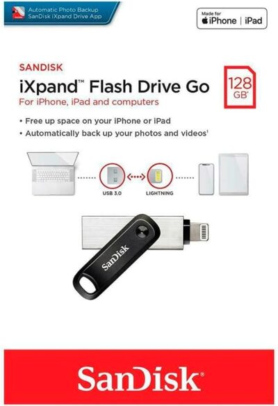 SanDisk 256GB iXpand Flash Drive Go for iPhone and iPad - SDIX60N-256G-GN6NE, Black wholesale