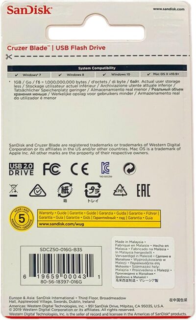 SDCZ50-016G-A11 SanDisk 16GB Cruzer Blade USB Flash wholesale