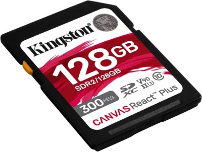 Kingston Canvas React Plus 128GB SD Card | SDXC UHS-II | 300R/260W U3 V90 | Full HD/4K/8K | SDR2/128GB - Image 2