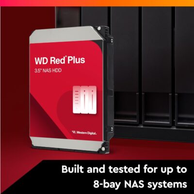Western Digital 8TB WD Red Plus NAS Internal Hard Drive HDD - 5640 RPM, SATA 6 Gb/s, CMR, 256 MB Cache, 3.5" - WD80EFPX wholesale