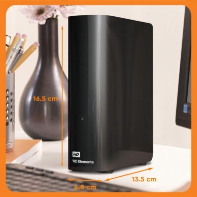 Western Digital WDBWLG0180HBK-EESN, WD 18TB Elements Desktop Hard Drive - USB 3.0, Black - Image 7