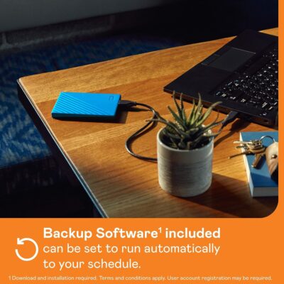 WD 2TB My Passport, Portable External Hard Drive, Blue, backup software with defense against ransomware, and password protection, USB 3.1/USB 3.0 compatible - WDBYVG0020BBL-WESN wholesale