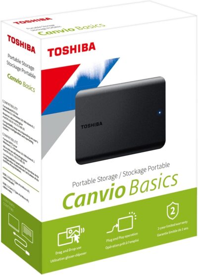 Toshiba Canvio Basics 1TB Portable External Hard Drive USB 3.2 Gen1, Black - Image 5