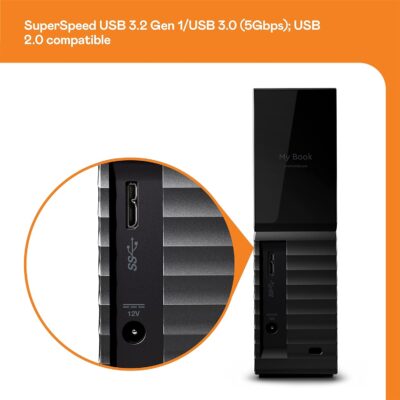 Western Digital 6TB My Book Desktop External Hard Drive, USB 3.0, External HDD with Password Protection and Auto Backup Software - WDBBGB0060HBK-NESN wholesale