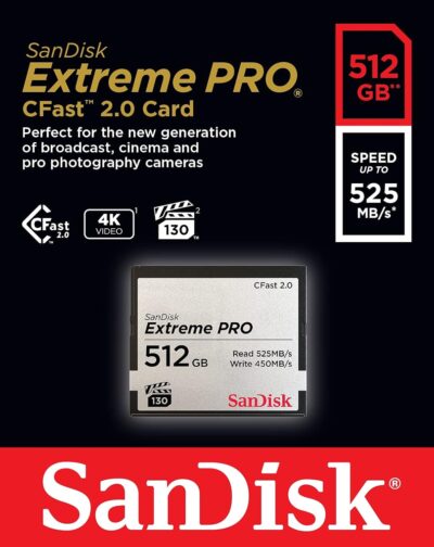 SanDisk 512GB Extreme PRO CFast 2.0 Memory Card - SDCFSP-512G-G46D wholesale