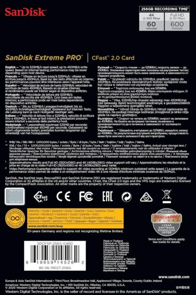 SanDisk 512GB Extreme PRO CFast 2.0 Memory Card - SDCFSP-512G-G46D wholesale