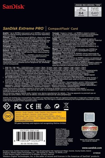 SanDisk 128GB Extreme PRO CompactFlash Memory Card UDMA 7 Speed Up To 160MB/s- SDCFXPS-128G-X46 wholesale