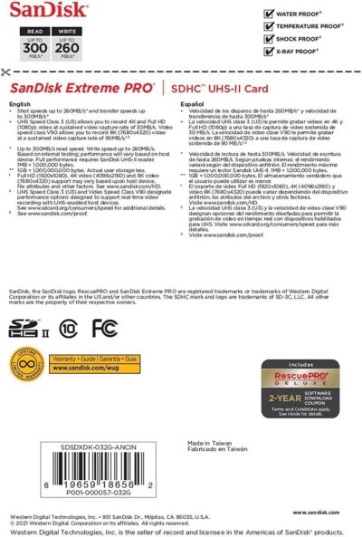 SanDisk 512GB Extreme PRO SDXC UHS-II Memory Card - C10, U3, V90, 8K, 4K, Full HD Video, SD Card - SDSDXDK-512G-GN4IN wholesale