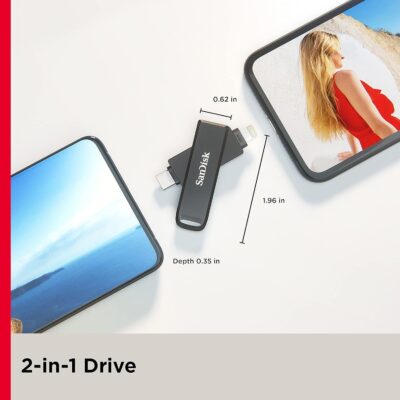 SanDisk 64GB iXpand Flash Drive Luxe - The 2-in-1 USB for iPhone, iPad, and Computer - Thumb Drive with Lightning and USB Type-C Connectors C SDIX70N-064G-GN6NN wholesale