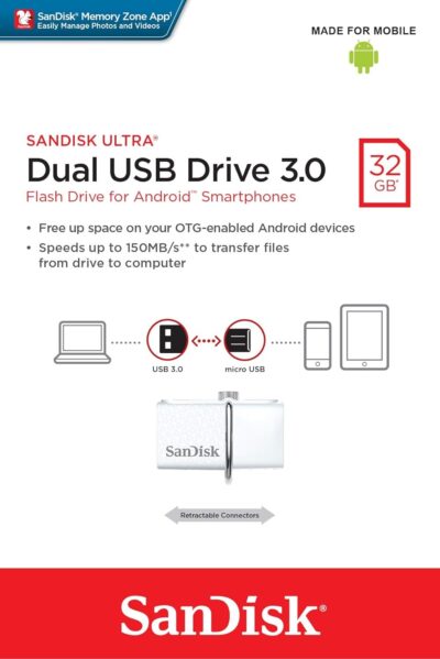 SanDisk Ultra Dual USB Drive 3.0 128GB, Black (SDDD2-128G-GAM46) wholesale