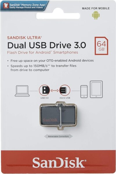 SanDisk Ultra Dual USB Drive 3.0 128GB, Black (SDDD2-128G-GAM46) wholesale