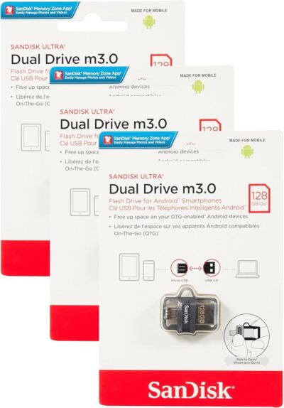 SanDisk 256GB Ultra Dual Drive m3.0 for Android Devices and Computers - microUSB, USB 3.0 - SDDD3-256G-G46, Black wholesale