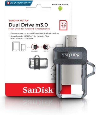 SanDisk 256GB Ultra Dual Drive m3.0 for Android Devices and Computers - microUSB, USB 3.0 - SDDD3-256G-G46, Black wholesale
