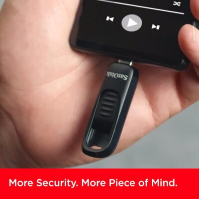 SanDisk 128GB Ultra Slider USB Type-C Flash Drive - Up to 400MB/s, USB 3.2 Gen 1, Retractable Connector - SDCZ480-128G-G46 wholesale
