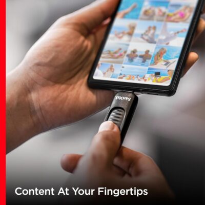 SanDisk 256GB Ultra Slider USB Type-C Flash Drive - Up to 400MB/s, USB 3.2 Gen 1, Retractable Connector - SDCZ480-256G-G46 wholesale