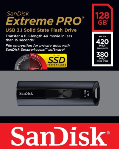 SanDisk 256GB Extreme PRO USB 3.1 Solid State Flash Drive - SDCZ880-256G-G46, Black - Image 7