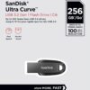 SanDisk Ultra Curve 256GB Flash Drive USB Drive 3.2 Gen 1 USB-A High Speed Thumb Drive for Computers, Laptops, Desktops 100MB/s (SDCZ550-256G-G46) Bundle with (1) Everything But Stromboli Lanyard wholesale