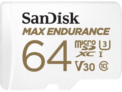 SanDisk 64GB MAX ENDURANCE 100MB/s microSDXC C10 U3 V30 4K 64G microSD micro SD SDXC Memory Card with Adapter for Home Security Cameras and Dash Cams SDSQQVR-064G-GN6IA with OEM Lanyard - Image 4