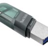 SanDisk SDIX90N-032G-GN6NN MAF 32GB USB 3.1 Lightning iXpand Flash Drive Flip Silver/Blue wholesale