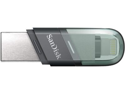 SanDisk SDIX90N-032G-GN6NN MAF 32GB USB 3.1 Lightning iXpand Flash Drive Flip Silver/Blue wholesale