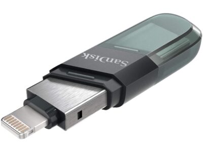 SanDisk SDIX90N-032G-GN6NN MAF 32GB USB 3.1 Lightning iXpand Flash Drive Flip Silver/Blue wholesale