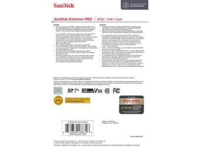 SanDisk Extreme PRO 128 GB Class 3/UHS-I U3 V30 SDXC SDSDXXD-128G-ANCIN wholesale