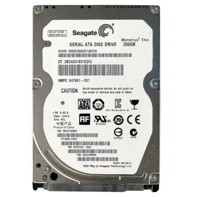 ST250LT003-9YG14C Seagate 250GB 5400RPM SATA 3.0 Gbps 2.5 16MB Cache Momentus Thin Hard Drive"