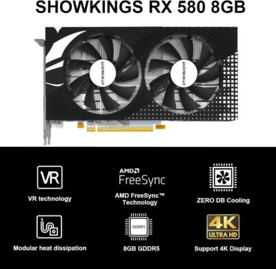 SHOWKINGS AMD Radeon RX 580 8GB Graphics Card, 256Bit 2048SP GDDR5 Video Card for Pc Gaming wholesale