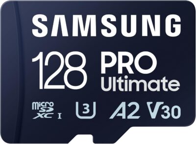 Samsung PRO Ultimate microSD Card + SD Adapter, 128 GB, for Smartphones, Drone and Action Cam, UHS-I U3, 200 MB/s Read, 130 MB/s Write, MB-MY128SA/WW wholesale