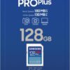 Samsung PRO Plus SD Card, 128GB, UHS-I U3, Full HD & 4K UHD, 180MB/s Read, 130MB/s Write, Memory Card for SLR Cameras and System Cameras, MB-SD128S/EU wholesale