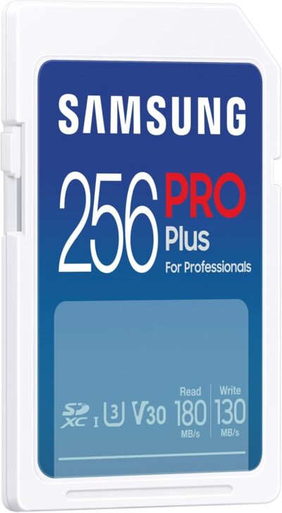 Samsung PRO Plus SD Card, 256GB, UHS-I U3, Full HD & 4K UHD, 180MB/s Read, 130MB/s Write, Memory Card for SLR Cameras and System Cameras, MB-SD256S/EU wholesale