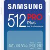 Samsung PRO Plus SD Card, 512GB, UHS-I U3, Full HD & 4K UHD, 180MB/s Read, 130MB/s Write, Memory Card for SLR Cameras and System Cameras, MB-SD512S/EU wholesale