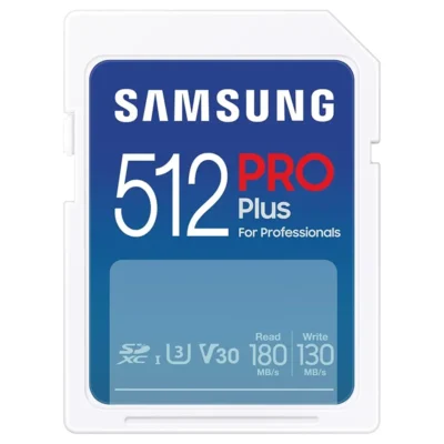 Samsung PRO Plus SD Card, 512GB, UHS-I U3, Full HD & 4K UHD, 180MB/s Read, 130MB/s Write, Memory Card for SLR Cameras and System Cameras, MB-SD512S/EU wholesale
